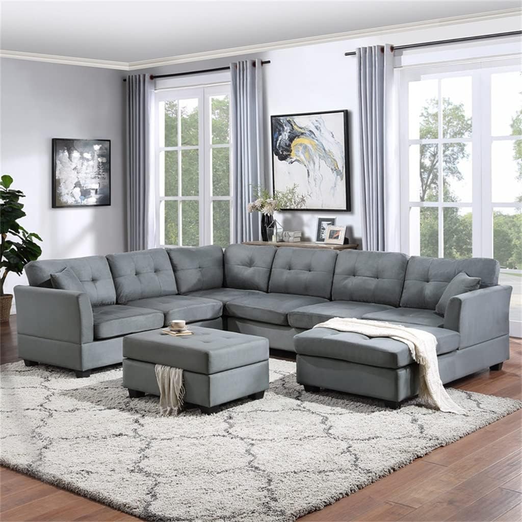 U-Style Upholstery Sectional Sofa review,sectional sofa review and rating,is U-Style sectional worth buying,U-Style sofa review pros cons,U-Style sectional honest opinion,HSIJYGX sofa review verdict unboxing and complete package contents