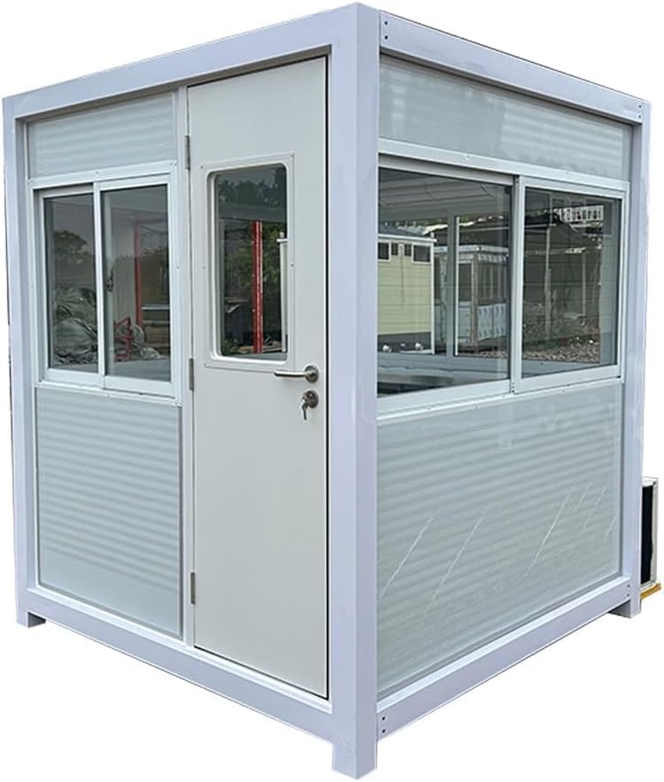 buy guard booth with AC and heating,portable security booth with HVAC,guard shack outdoor office worth buying,6.5x6.5 guard booth pros cons,best insulated security booth,should I buy a portable guardhouse - detailed features and technical specifications